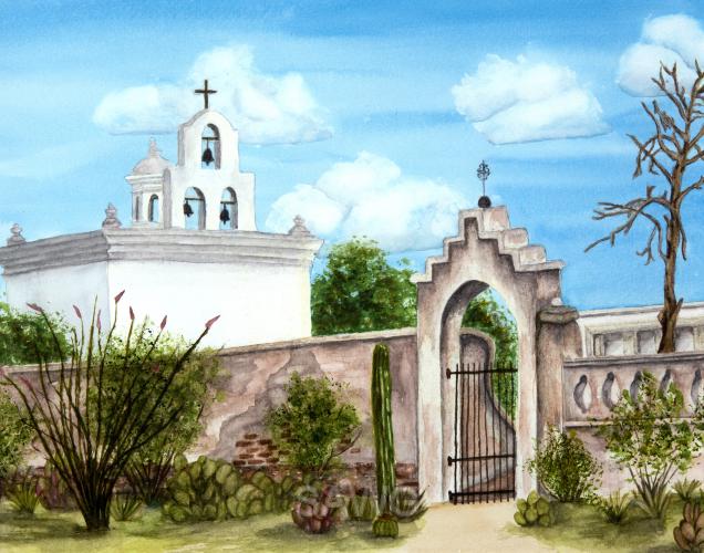 Mission San Xavier Chapel by Sue Emer